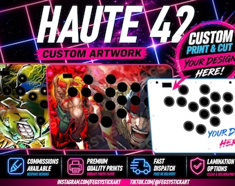 Haute fightstick / leverless custom artwork Print and Cut. UK Based