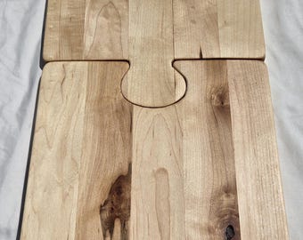 Lönnfärgade pusselbitar Charkuteri-/Serveringsbrickor (A/B), Serveringsfat för pusselbitar (par)