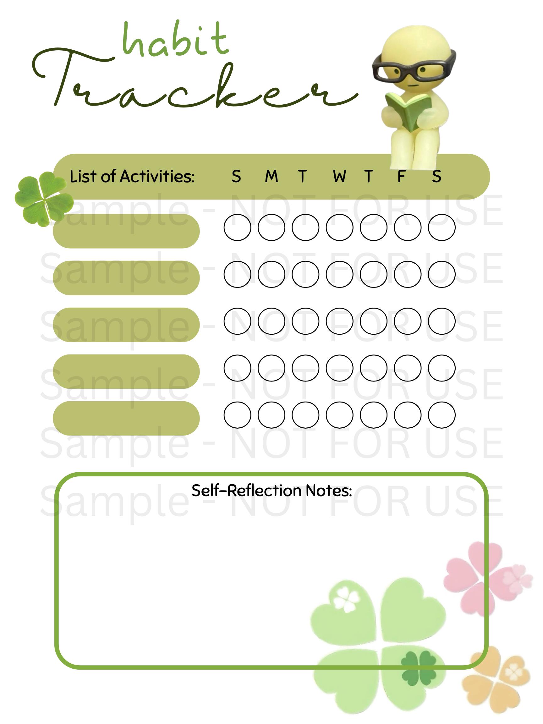 Habit Tracker Printable | Weekly Planner With Reflection - Etsy