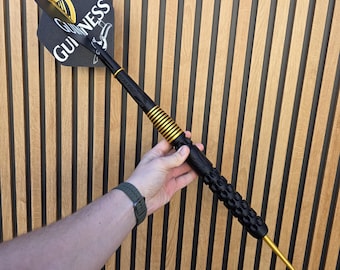 Guinness Inspired Giant Dart: Black, Gold, White Bar Mancave Decor