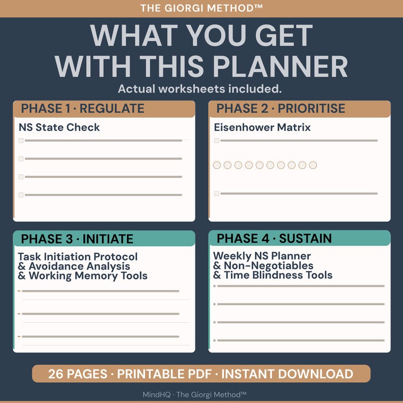 Eisenhower Decision Matrix Workbook Priority Task Planner Daily Weekly ...