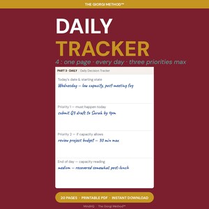 Daily Decision Tracker  Small consistent inputs  not heroic planning sessions