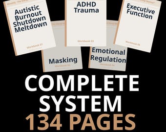 Paquete de cuadernos de trabajo y planificadores con consejos para sobrevivir al agotamiento, prevención y regulación emocional para adultos (PDF)
