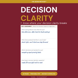 Decision Fatigue Self-Assessment  Honest baseline before any tool not judgment, just data