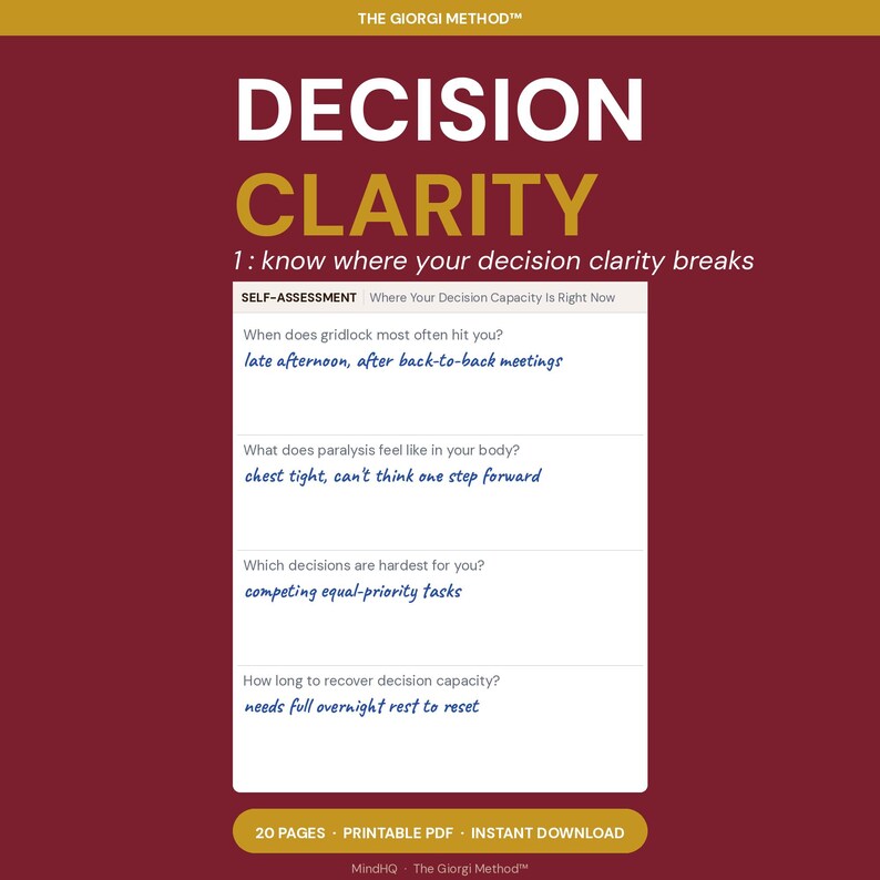 Decision Fatigue Self-Assessment  Honest baseline before any tool not judgment, just data