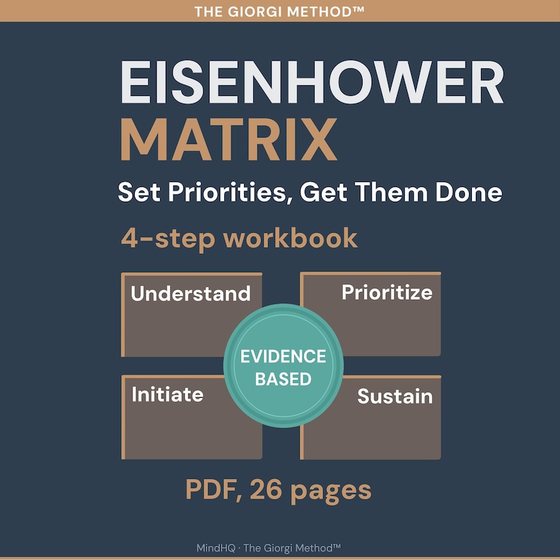Eisenhower Decision Matrix Workbook Priority Task Planner Daily Weekly ...
