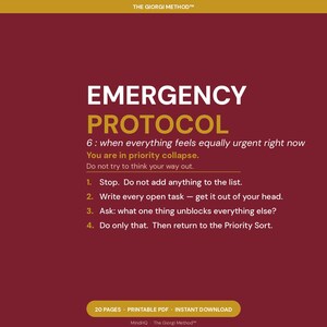 Emergency Protocol  Four steps. No reading required. Follow in order.
