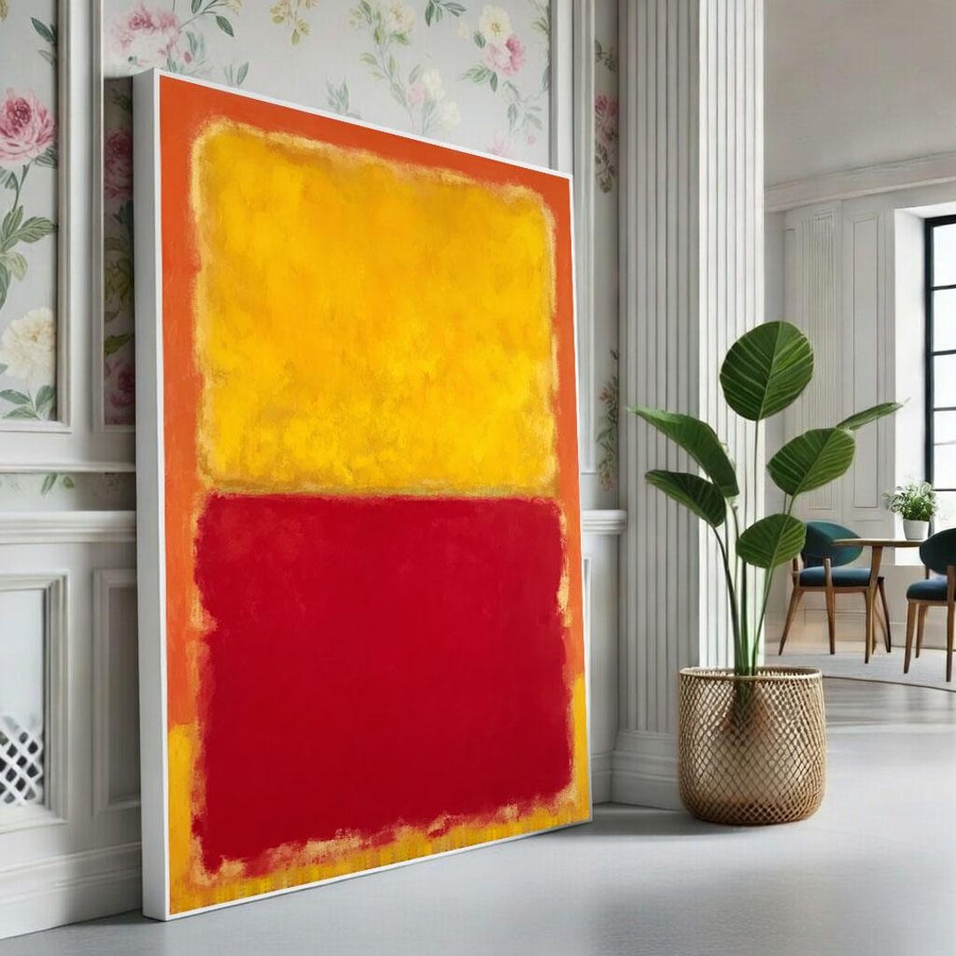 Mark Rothko Yellow Red Canvas Wall Art Print Modern Living Room Decor ...
