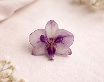 Echte getrocknete beige Orchideen Broschen - Blumenschmuck