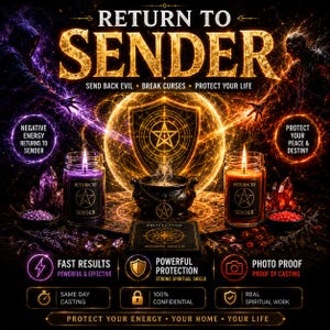 Poderoso Feitiço de Devolução ao Remetente | Reverte Energia Negativa, Mau Olhado, Maldições e Ataques Espirituais | Feitiço no Mesmo Dia | Comprovante Fotográfico Fornecido!