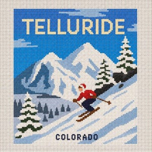 Ski Town Needlepoint Canvas