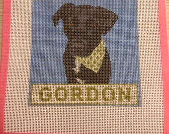 Custom Pet Portrait Needlepoint Canvas