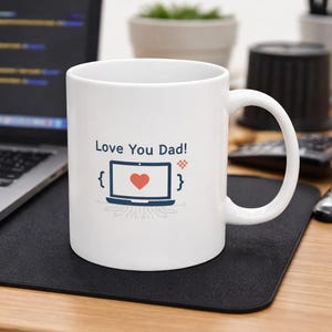Love You Dad-koffiemok, programmeur vadercadeau, Vaderdagbeker
