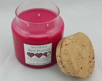 Legend of Zelda Potion Soy Candle – Raspberry Cream Scent