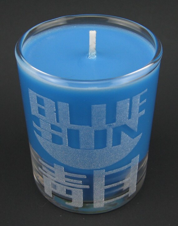 Blue Blueberry Pillar Candle