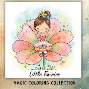 Gentle Fairy World – 30 Printable Fairy Coloring Pages | Whimsical Black & White Coloring Book PDF