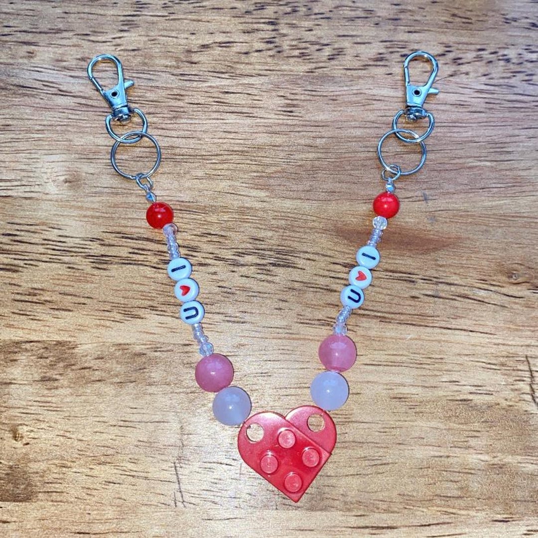 Custom Couple Keychains, Matching Heart Keychains, Personalized ...