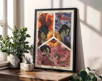 Póster del anime Samurai Champloo: Arte mural minimalista de manga