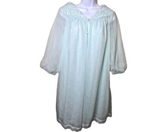 Conjunto de bata y camisón de gasa Vanity Fair de los años 60, talla XS, color verde.