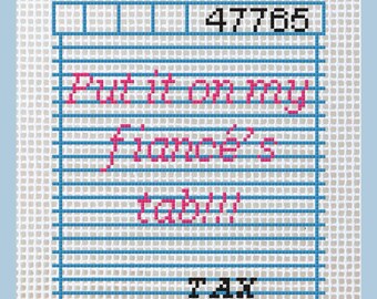 Gastencheque | 13 mesh handgeschilderd borduurcanvas
