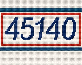 Aangepast canvas met postcodeborduurpunt, handgeschilderd - 13 mesh