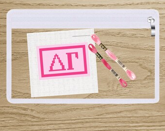 Sorority Griekse letters borduurset bagagelabel – DHZ-reiscadeau voor beginners