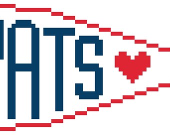 Patriots wimpelvlag borduurdoek - handgeschilderd op 13 mesh