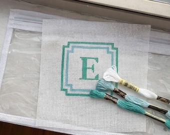 Aangepaste borduuronderzetterset – handgeschilderd monogram, doe-het-zelfcadeau voor beginners