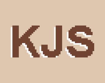 Aangepaste digitale stekentabel: monogram van 6 x 4 op 13 mesh