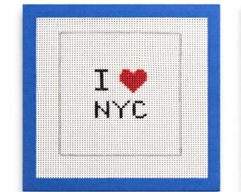 Canvas I Heart New York-naaldpunt | tasbedel, onderzetter, ornament. Beginnersvriendelijk!