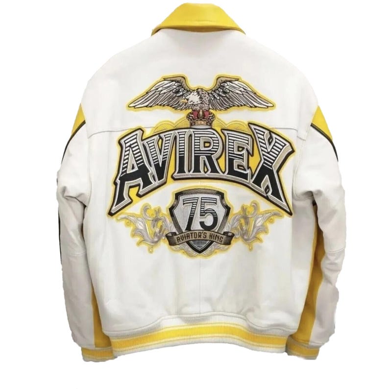 Men’s Avirex aviator leather bomber jacket front view
Handmade genuine cowhide leather flight jacket for men