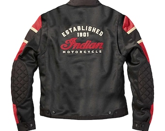 Men's Indian Motorcycle Lightweight Arlington Mesh Jacket Handmade Riding Biker Jacket
