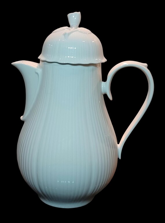Vintage Alt Tirschenreuth Kaffee-/Teekanne mit Rosenholzdeckel, Bayern, Deutschland, 1930er Jahre. Shabby Chic Porzellan