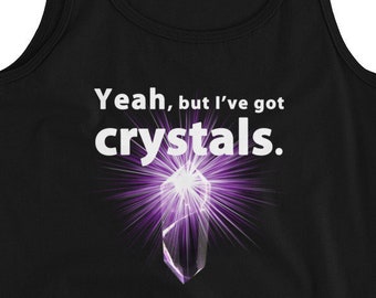 Amethyst Crystals Tank Top - FREE Shipping in USA, Purple Crystal, Women's Top, Amethyst Art, Yeah But I've Got Crsytals, Portland, Oregon