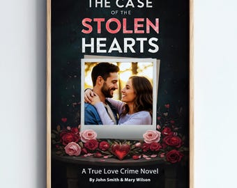 Custom Photo Couples Wall Art - Personalized Anniversary Gift for Book Lovers, True Crime Nerds