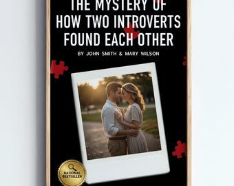 Customized Couples Photo Wall Art -  Personalized Wedding Gift for Mystery Book Lovers, Anniversary Present