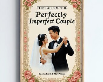 Custom Fantasy Romance Book Cover Print - Personalized Couple Photo Gift (Digital Download)