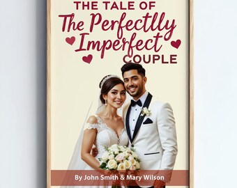 Custom Couple Photo Gift - Personalized Fantasy Romance Book Cover Digital Print, Funny Wedding Present