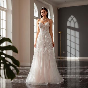 spaghetti strap mesh blouson bridesmaid dress Spaghetti Strap Ruched Waist Mesh Bridesmaid Dress
