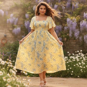 Floral Ruched Dress - Etsy