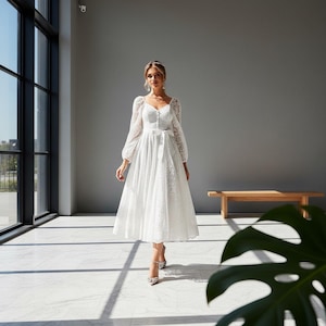 white cocktail dress sleeves Shona Joy - Iridescent Long Sleeve Mini Dress