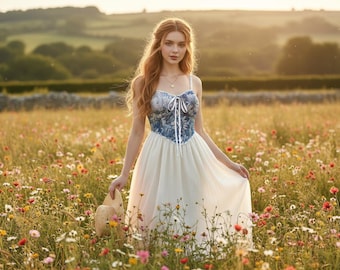 Plus Size Floral Midi Dress Elegant Vintage Sleeveless A Line High Waist Wedding Guest Fall Festival Formal Women Outfit