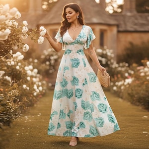 knee length dresses for ladies Lillee Tiered Maxi Dress - Pink Floral main image 1