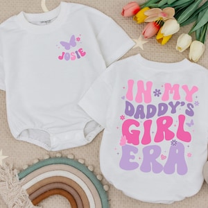 Personalized In My Daddy&#39;s Girl Era Baby Romper, Daddy and Me Bodysuit, Daddy&#39;s Girl Toddler, Romper for Baby Girl, Baby Girl Outfit