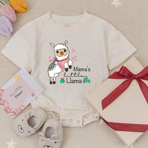 Mama&#39;s Little Llama Baby Romper, Farm Babysuit, Hipster Baby Clothes, Funny Baby Shower Gift, Funny Cute Mom Shirt
