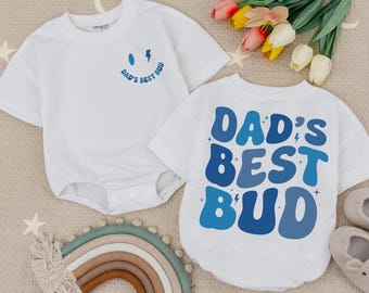 Daddy's Best Bud Baby Romper, Cute New Dad Gift, Dad Baby Announcement, First Father's Day Baby Romper, Dad Son Babysuit, Baby Shower Gifts