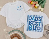 Dad’s Best Bud Baby Boy Romper, Minimalist Fathers Day  Toddler Shirt Boy