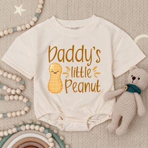 Daddy&#39;s Little Peanut Baby Romper, New Dad Outfit, Lil Peanut, Baby Boy Peanut,  Peanut Baby Shower Gift,  Daddys Lil Peanut, Little Peanut