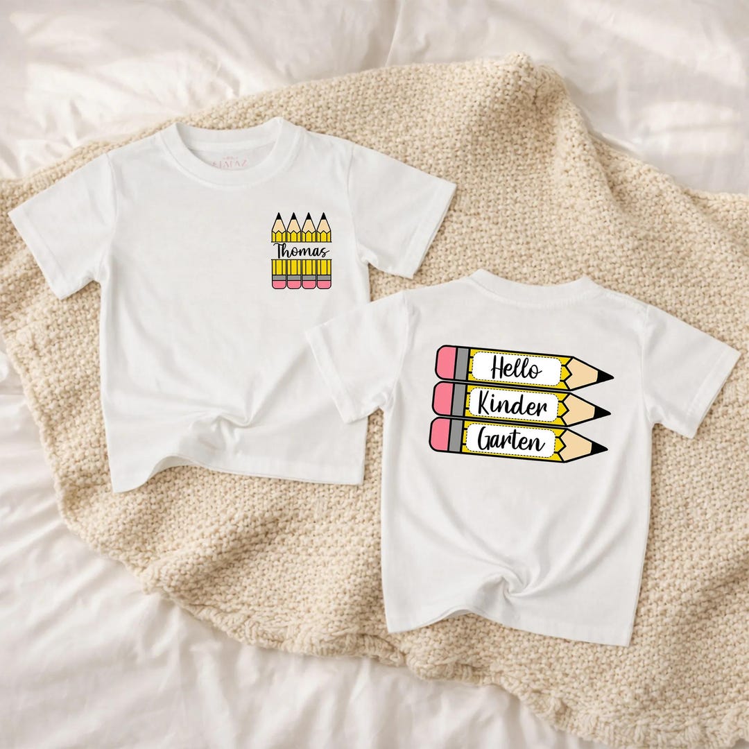 Customized Back to School Shirt, First Grade Outfit, Hello Kindergarten ...