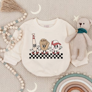 Retro Baseball Bubble Baby SweaterGame Day Vibes Baby Bodysuit, Vintage Boys Baseball Babysuit, Sporty Baby Gift,Baseball Ball Game Babysuit